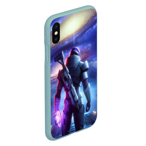 Чехол для iPhone XS Max матовый Mass Effect - andromeda ai art, цвет мятный - фото 3