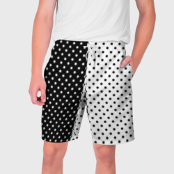Чёрно-белый в горошек – Мужские шорты 3D с принтом купить