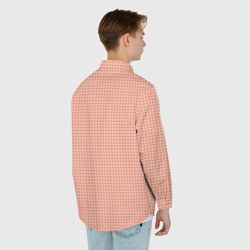 Рубашка с принтом Персиковый паттерн ромбики для любого человека, вид сзади №2. Цвет основы: белый