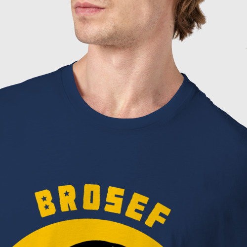 Мужская футболка хлопок Brosef Stalin, цвет темно-синий - фото 6
