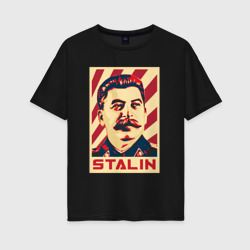 Женская футболка хлопок Oversize Stalin face