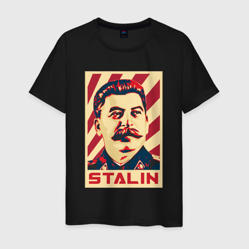 Мужская футболка хлопок Stalin face, цвет черный