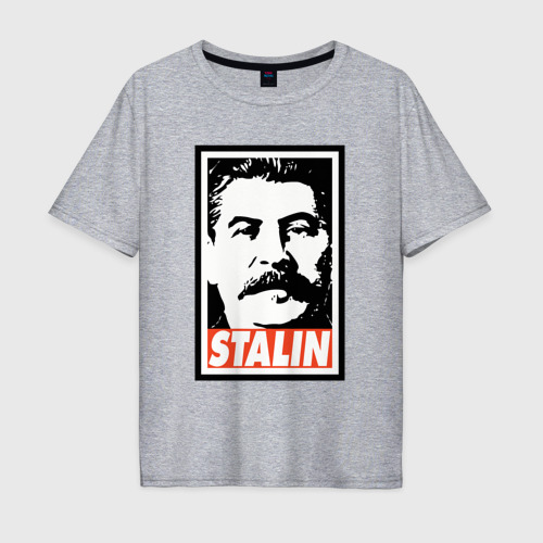 Мужская футболка хлопок Oversize USSR Stalin, цвет меланж