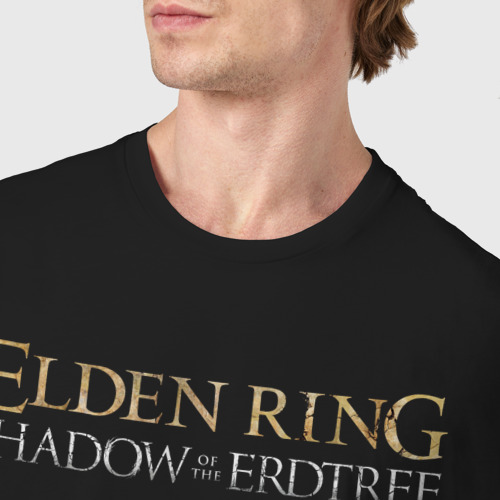 Мужская футболка хлопок Elden ring shadow of the erdtree logo, цвет черный - фото 6