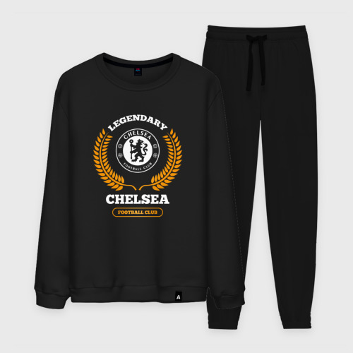 Мужской костюм хлопок Лого Chelsea и надпись legendary football club, цвет черный