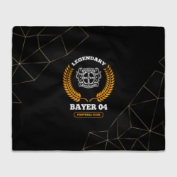 Плед 3D Лого Bayer 04 и надпись legendary football club на темном фоне