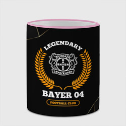 Кружка с полной запечаткой Лого Bayer 04 и надпись legendary football club на темном фоне - фото 2