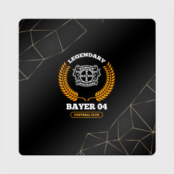 Магнит виниловый Квадрат Лого Bayer 04 и надпись legendary football club на темном фоне