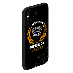 Чехол для iPhone XS Max матовый Лого Bayer 04 и надпись legendary football club на темном фоне - фото 2