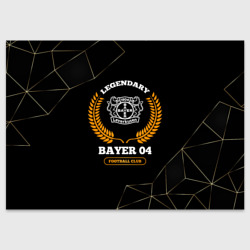 Поздравительная открытка Лого Bayer 04 и надпись legendary football club на темном фоне