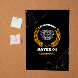 Постер Лого Bayer 04 и надпись legendary football club на темном фоне - фото 2