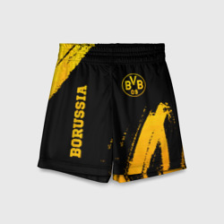 Детские спортивные шорты 3D Borussia - gold gradient вертикально