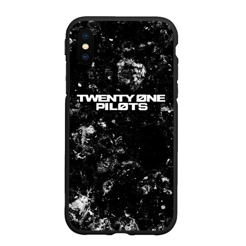 Чехол для iPhone XS Max матовый с принтом Twenty One Pilots black ice, вид спереди #2