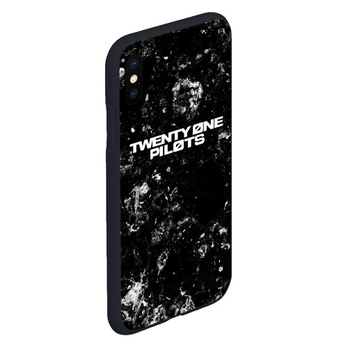 Чехол для iPhone XS Max матовый с принтом Twenty One Pilots black ice, вид сбоку #3