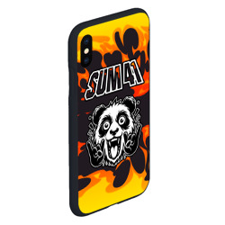 Чехол для iPhone XS Max матовый Sum41 рок панда и огонь - фото 2