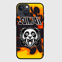 Чехол для iPhone 13 mini Sum41 рок панда и огонь