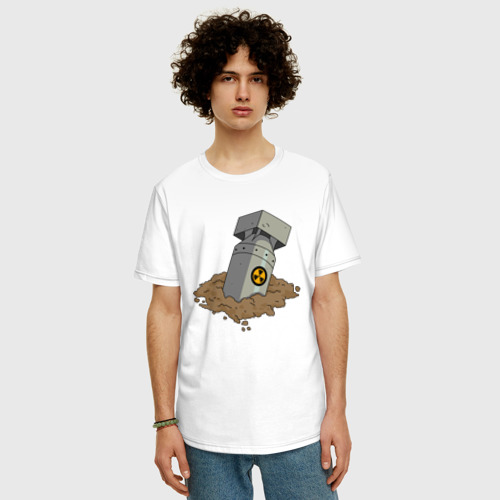 Мужская футболка хлопок Oversize Термоядерная бомба, цвет белый - фото 3