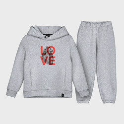 Детский костюм хлопок Oversize Love с сердцем