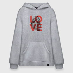 Худи SuperOversize хлопок Love с сердцем