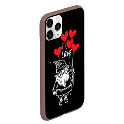 Чехол для iPhone 11 Pro Max матовый Гном с сердечками - фото 2