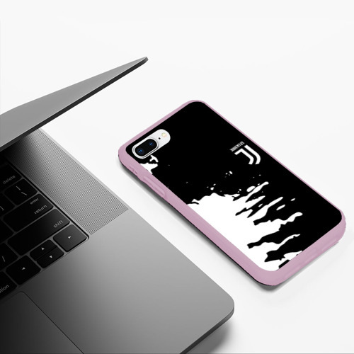 Чехол для iPhone 7Plus/8 Plus матовый с принтом Ювентус спорт краски текстура, фото #5