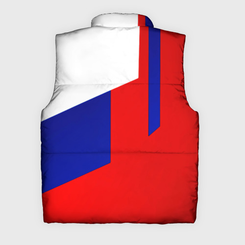 Мужской жилет утепленный 3D с принтом Россия геометрия спортивная, вид сзади #1