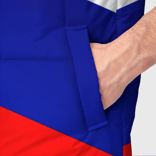 Мужской жилет утепленный 3D с принтом Россия геометрия спортивная, фото #4