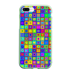 Чехол для iPhone 7Plus/8 Plus матовый Узор из разноцветных квадратов
