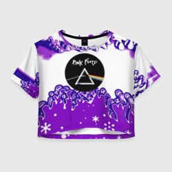 Женская футболка Crop-top 3D Pink floyd violet splash