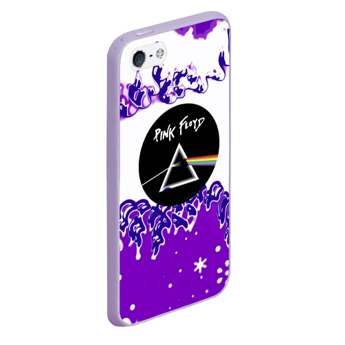 Чехол для iPhone 5/5S матовый Pink floyd violet splash, цвет светло-сиреневый - фото 3