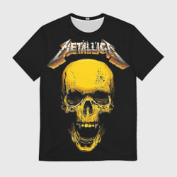 Мужская футболка 3D Металлика - желтый череп