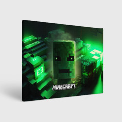 Minecraft зеленая голова – Холст прямоугольный с принтом купить