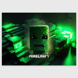 Minecraft зеленая голова – Поздравительная открытка с принтом купить