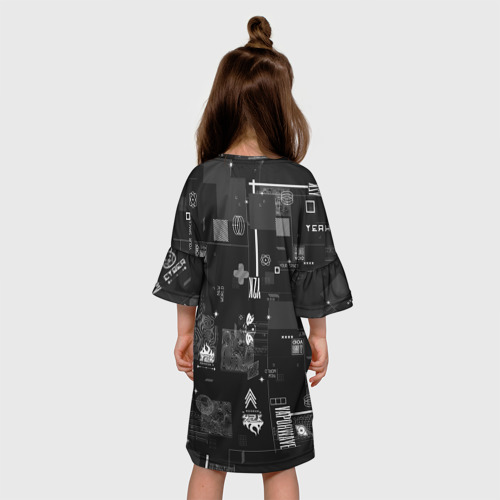 Детское платье 3D с принтом Y2k aesthetics print, вид сзади #2