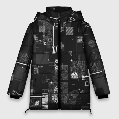 Женская зимняя куртка 3D с принтом Y2k aesthetics print, вид спереди #2