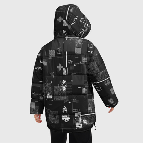 Женская зимняя куртка 3D с принтом Y2k aesthetics print, вид сзади #2