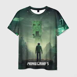 Minecraft зеленый монстр и персонаж – Мужская футболка 3D с принтом купить со скидкой в -26%