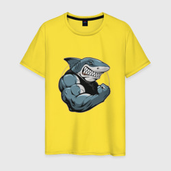 Мужская футболка хлопок Акула качок