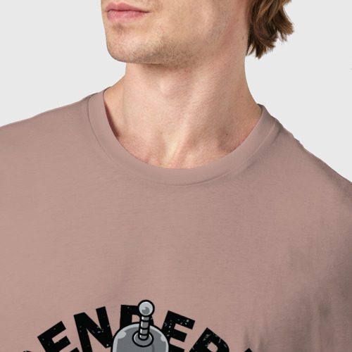 Мужская футболка хлопок Бендер в качалке, цвет пыльно-розовый - фото 6