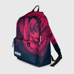 Рюкзак 3D Красная роза на чёрном - woman