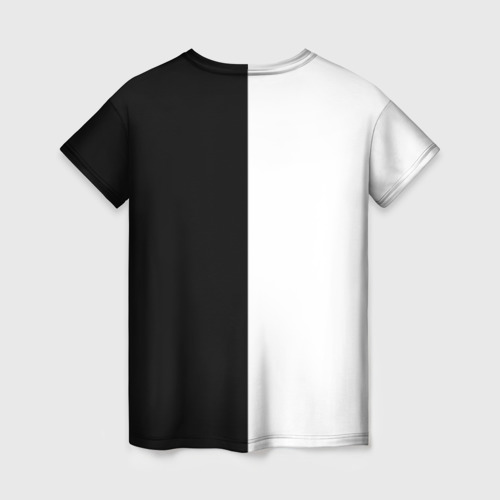 Женская футболка 3D с принтом Тхэквондо черный и белый, вид сзади #1