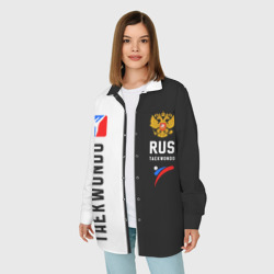 Женская рубашка oversize 3D Тхэквондо черный и белый - фото 2