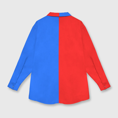 Женская рубашка oversize 3D с принтом Тхэквондо синий и красный, вид сзади #1