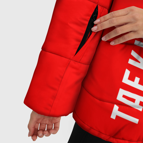 Женская зимняя куртка 3D с принтом Тхэквондо синий и красный, фото #4