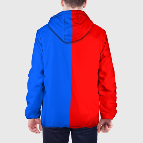 Мужская куртка 3D с принтом Тхэквондо синий и красный, вид сзади #2