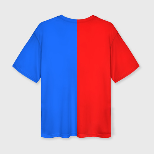 Женская футболка oversize 3D Тхэквондо синий и красный, цвет 3D печать - фото 2