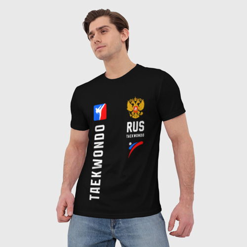 Мужская футболка 3D Россия Тхеквондо, цвет 3D печать - фото 3
