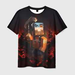 Minecraft персонаж в огне – Мужская футболка 3D с принтом купить со скидкой в -26%