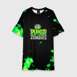 Детское платье 3D Plants vs. Zombies зелёная текстура 