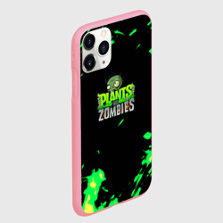 Чехол для iPhone 11 Pro Max матовый Plants vs. Zombies зелёная текстура  - фото 2